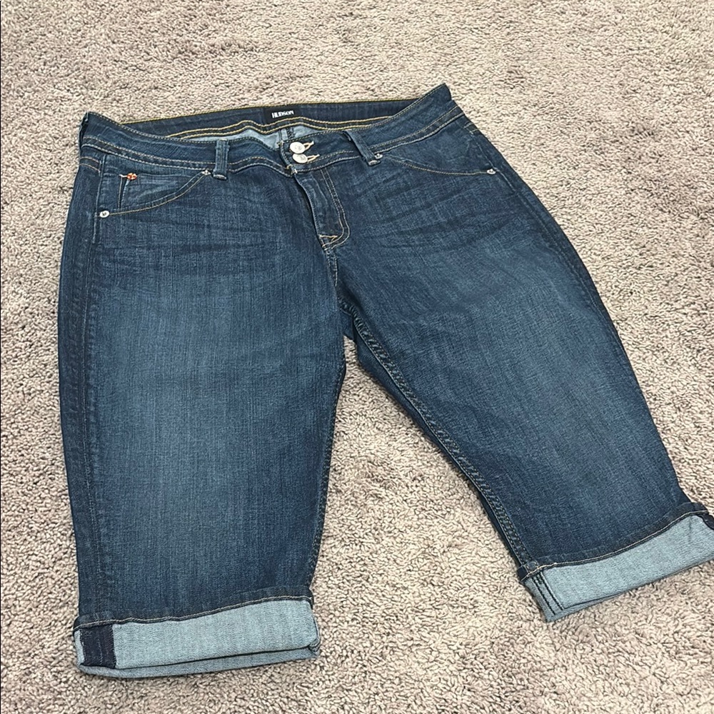 Hudson Jeans Blue Ankle Cropped Denim